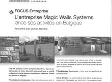  « Focus Entreprise L'entreprise Magic Walls Systems lance ses activites en Belgique»